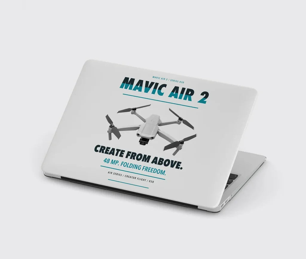 DJI Mavic Air 2 design on light gray MacBook case