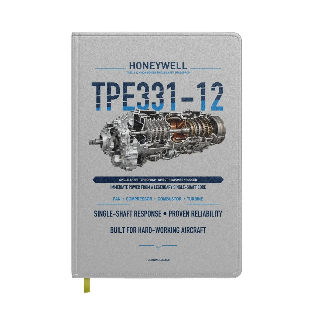 TPE331-12 design on light gray notebook