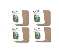 Thumbnail for Owen Roberts International Airport (GCM) design on white 4 pieces set coaster