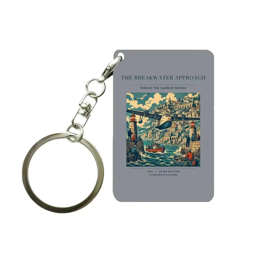 VINTAGE G4365 - The Breakwater Approach - Designed Key Chain design on gray