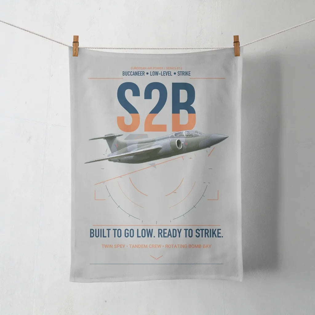 Blackburn Buccaneer S2B design on light gray towel
