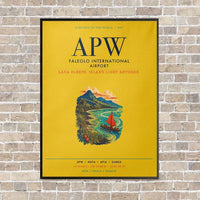 Thumbnail for Faleolo International Airport APW vertical canvas print - framed - yellow background