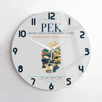 Thumbnail for Beijing Capital International Airport (PEK) design on light gray no frame wall clock