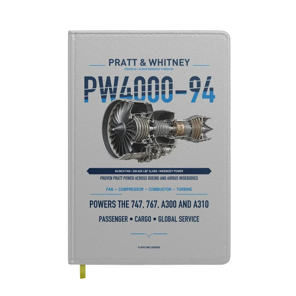 PW4000-94 design on light gray notebook