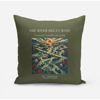 Thumbnail for VINTAGE G4274 - The River Delta Maze - Designed Pillows design on greenarmy