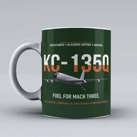 Thumbnail for KC-135Q Blackbird Tanker design on dark green ceramic mug, double-side print