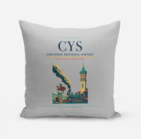 Thumbnail for Cheyenne Regional Airport (CYS) design on light gray pillow