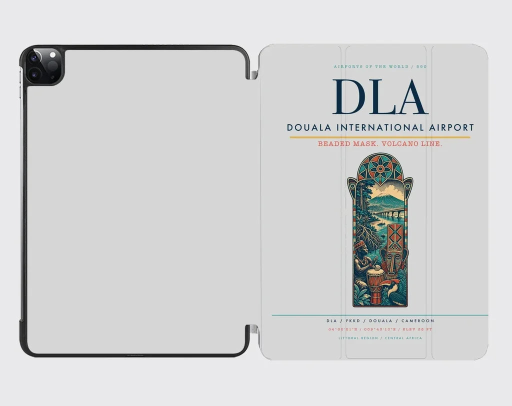 Douala International Airport (DLA) design on light gray ipad tablet case
