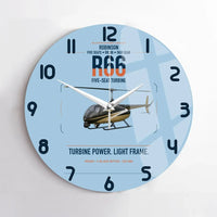 Thumbnail for Robinson R66 design on light blue no frame wall clock