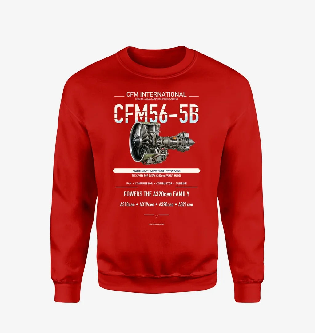 CFM56-5B design on red sweatshirt
