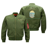 Thumbnail for Elko Regional Airport (EKO) design on green bomber jacket