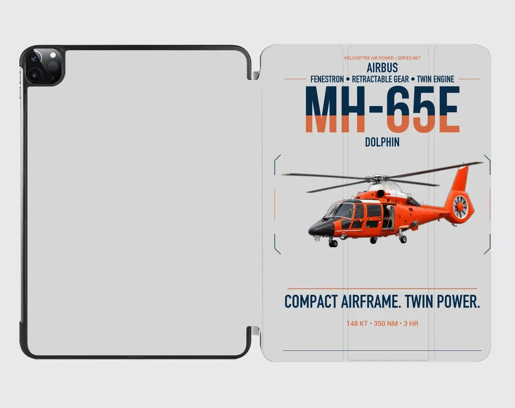 Airbus MH-65E Dolphin design on light gray ipad tablet case