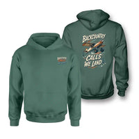 Thumbnail for SIGNAL 569 - Backcountry Calls We Land - Double-Side Hoodie design on green double side hoodie