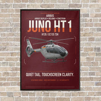Thumbnail for Airbus H135 Juno HT1 vertical canvas print - framed - dark red background