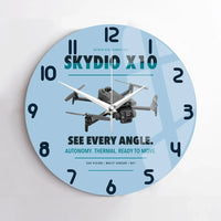 Thumbnail for Skydio X10 design on light blue no frame wall clock