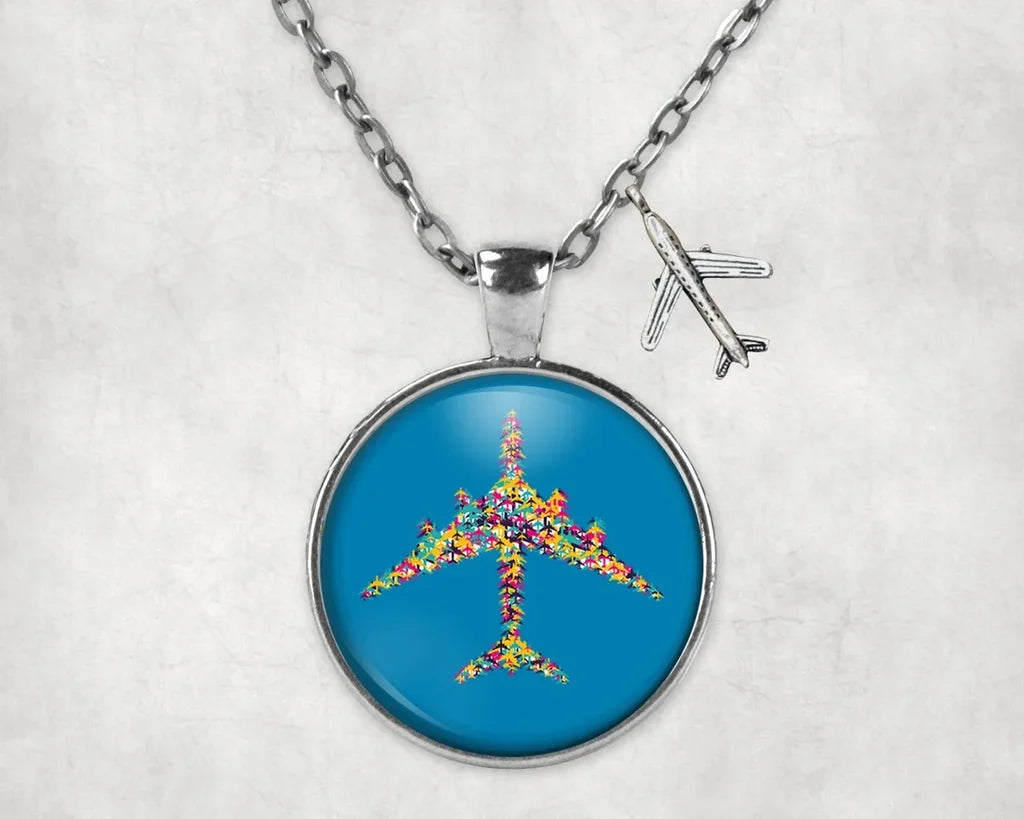 Colourful Airplane Necklace - view 6