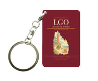 Thumbnail for Langeoog Airport (LGO) design on dark red key chain