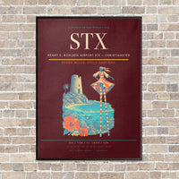 Thumbnail for Henry E. Rohlsen Airport STX — Christiansted vertical canvas print - framed - dark red background