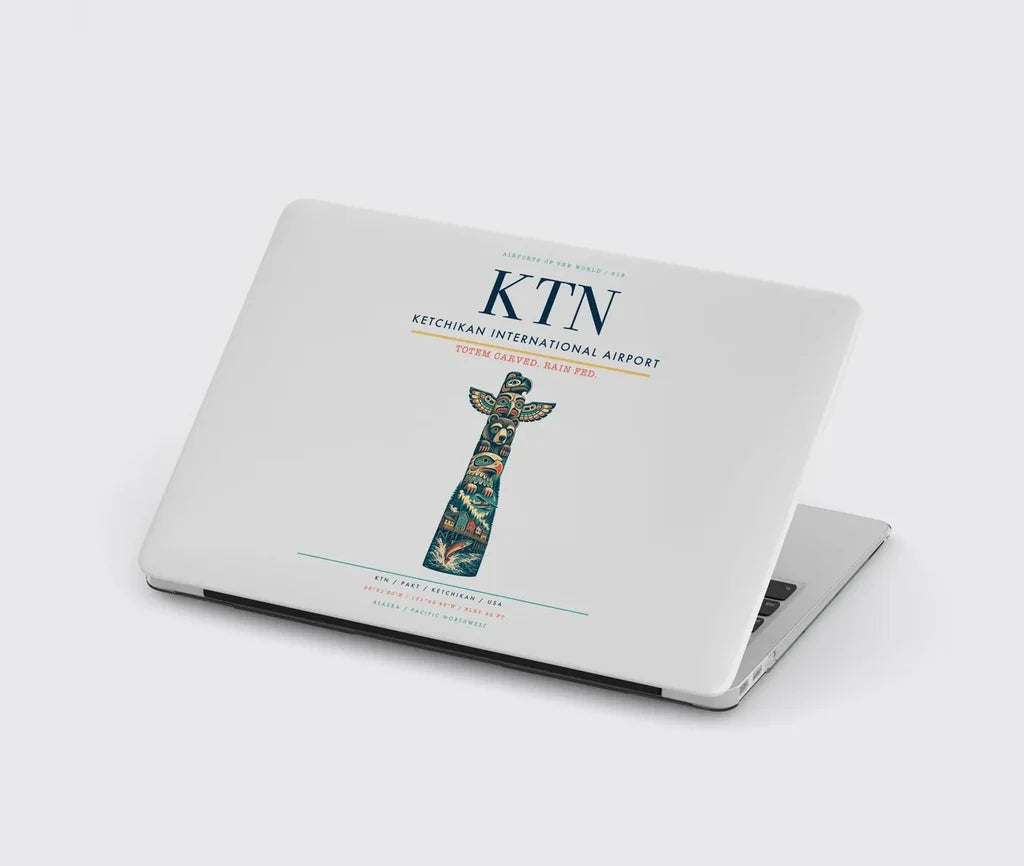 Ketchikan International Airport (KTN) design on light gray MacBook case