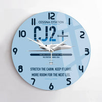 Thumbnail for Cessna Citation CJ2+ design on light blue no frame wall clock