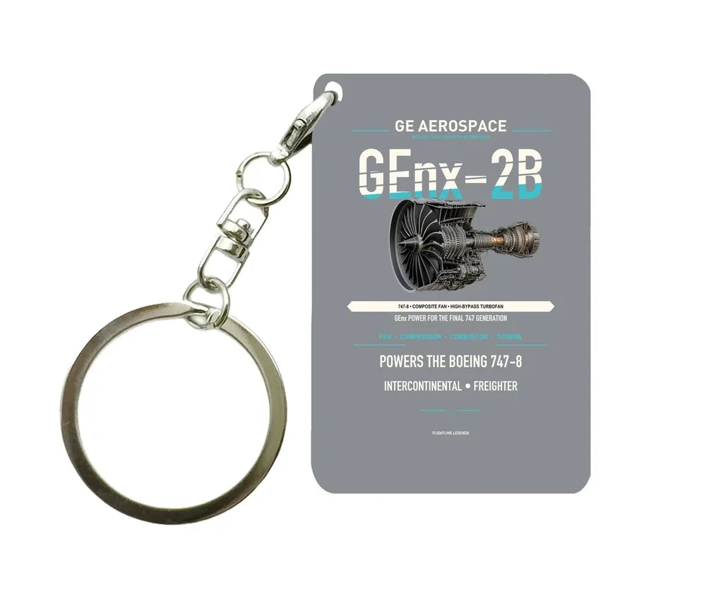 GEnx-2B Key Chain design on gray key chain