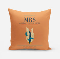 Thumbnail for Marseille Provence Airport (MRS) design on orange pillow