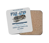 Thumbnail for PT6E-67XP design on light gray 1 piece coaster