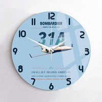 Thumbnail for Bombardier Learjet 31A design on light blue no frame wall clock