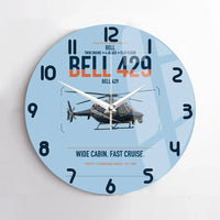 Thumbnail for Bell 429 design on light blue no frame wall clock