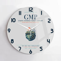 Thumbnail for Gimpo International Airport (GMP) design on light gray no frame wall clock