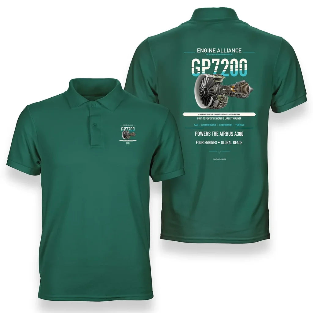 GP7200 design on green polo
