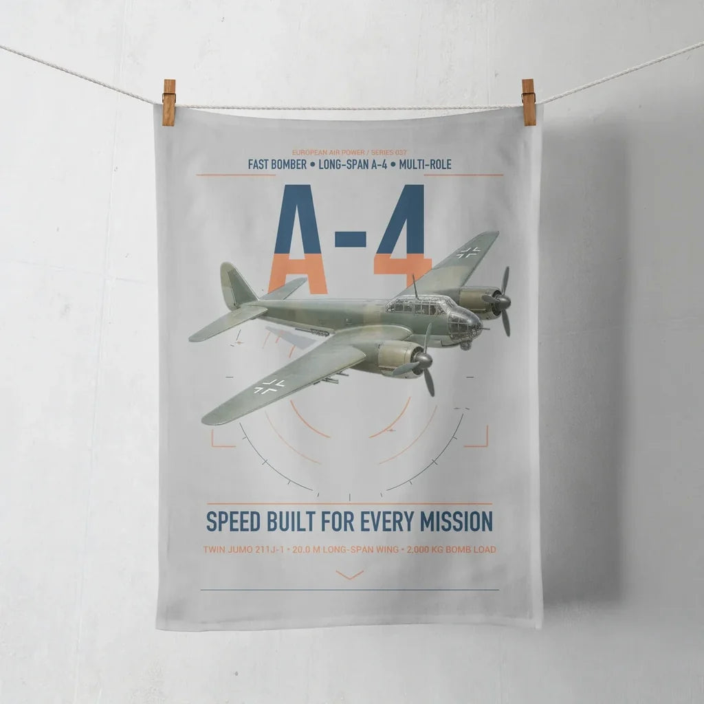 Junkers Ju 88A-4 design on light gray towel
