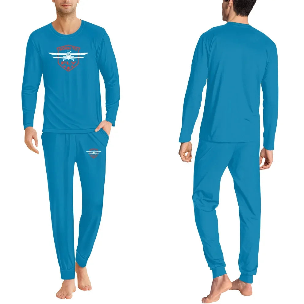 Super Born To Fly men pajamas - Light Blue