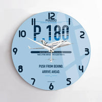 Thumbnail for Piaggio P.180 Avanti EVO design on light blue no frame wall clock