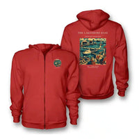 Thumbnail for VINTAGE G4071 - The Lakeshore Base - Premium Zipped Hoodie design on red