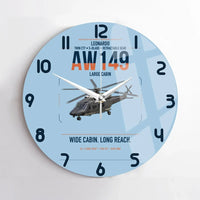 Thumbnail for Leonardo AW149 design on light blue no frame wall clock