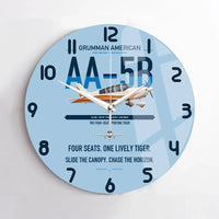 Thumbnail for Grumman American AA-5B Tiger design on light blue no frame wall clock