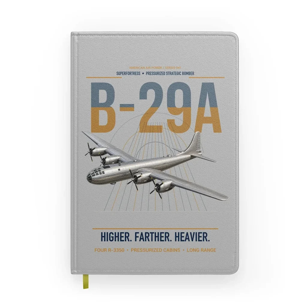 B-29A Superfortress design on light gray notebook