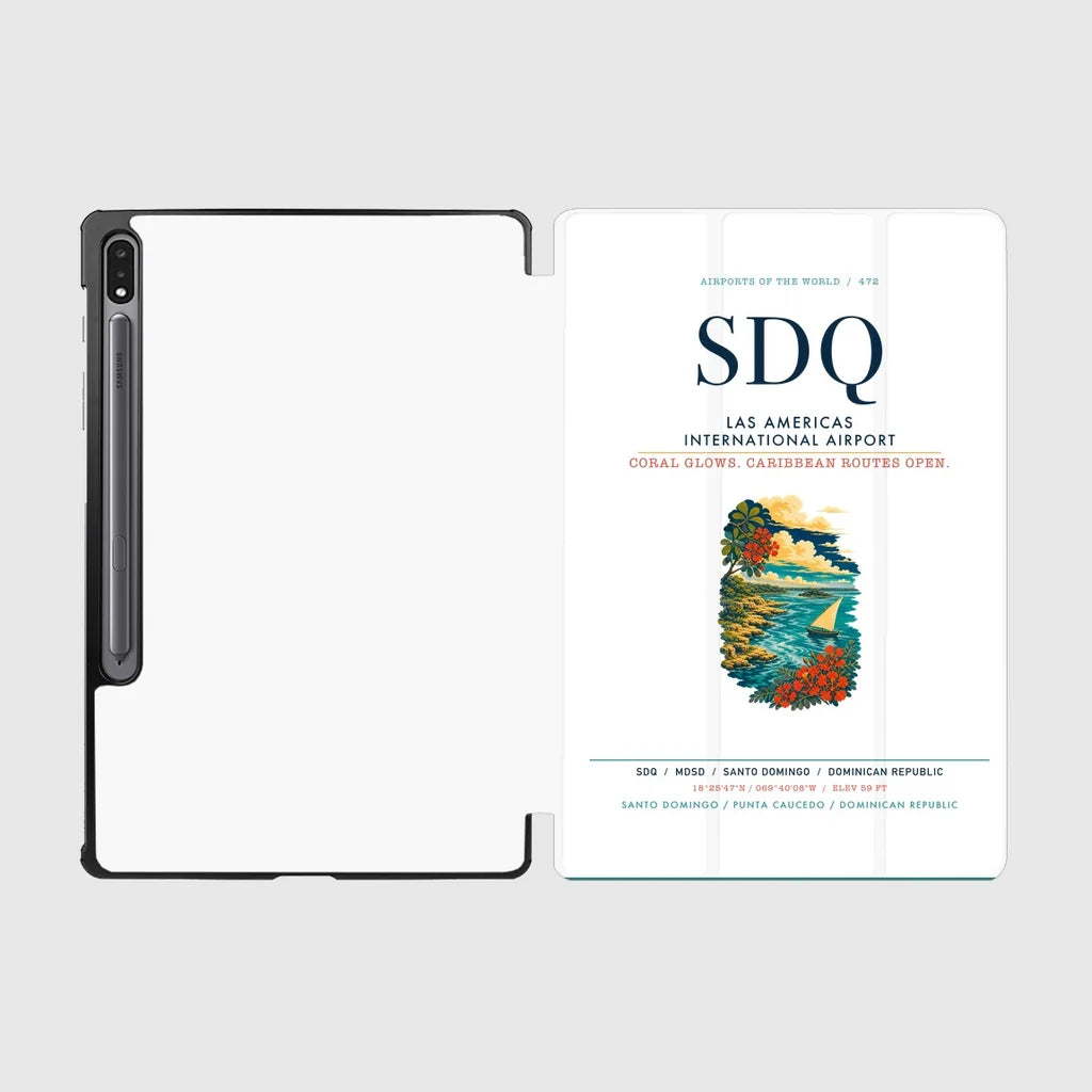 Las Americas International Airport (SDQ) design on white samsung tablet tablet case