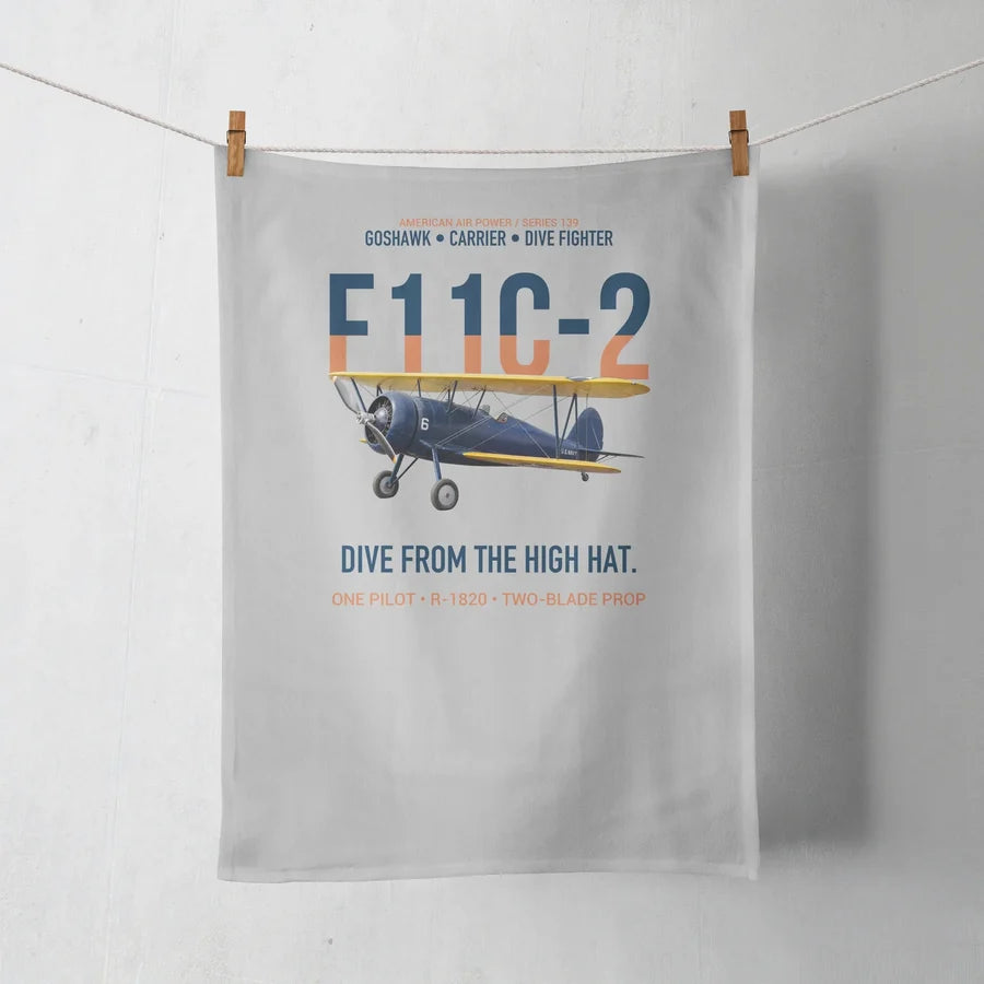 F11C-2 Goshawk Dive from the High Hat design on light gray towel