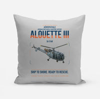 Thumbnail for Aérospatiale SA 316B Alouette III design on light gray pillow