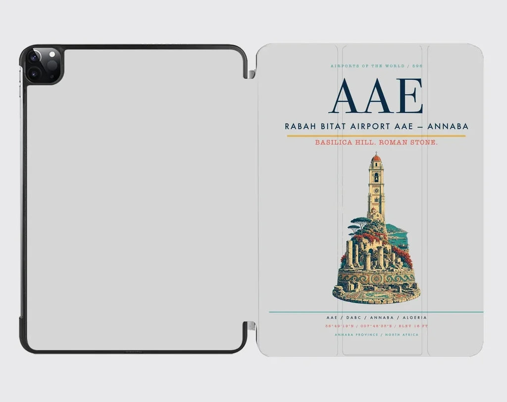 Rabah Bitat Airport (AAE) design on light gray ipad tablet case