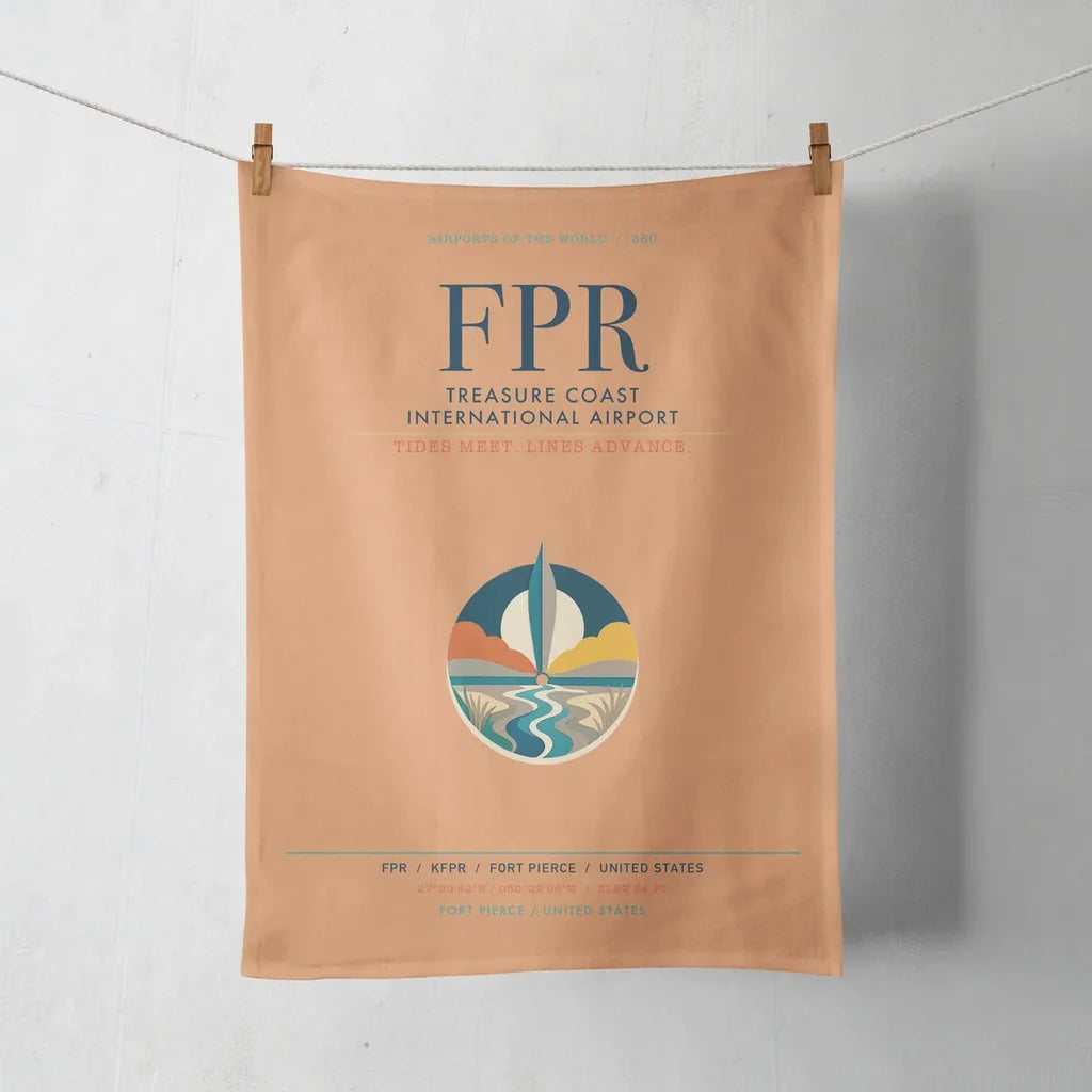 Treasure Coast International Airport (FPR) design on orange towel