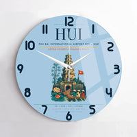 Thumbnail for Phu Bai International Airport (HUI) design on light blue no frame wall clock
