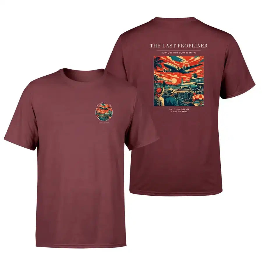 VINTAGE G4112 - The Last Propliner - Double-Side T-Shirt design on darkred double side t shirt