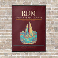 Thumbnail for Roberts Field RDM — Redmond vertical canvas print - framed - dark red background