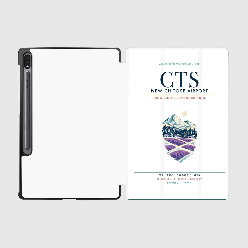 New Chitose Airport Sapporo (CTS) design on white samsung tablet tablet case