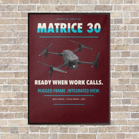 Thumbnail for DJI Matrice 30 vertical canvas print - framed - dark red background