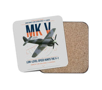 Thumbnail for Hawker Tempest Mk V design on light gray 1 piece coaster