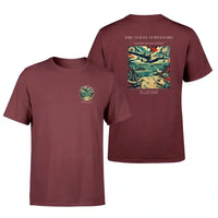 Thumbnail for VINTAGE G4064 - The Ocean Surveyors - Double-Side T-Shirt design on darkred double side t shirt